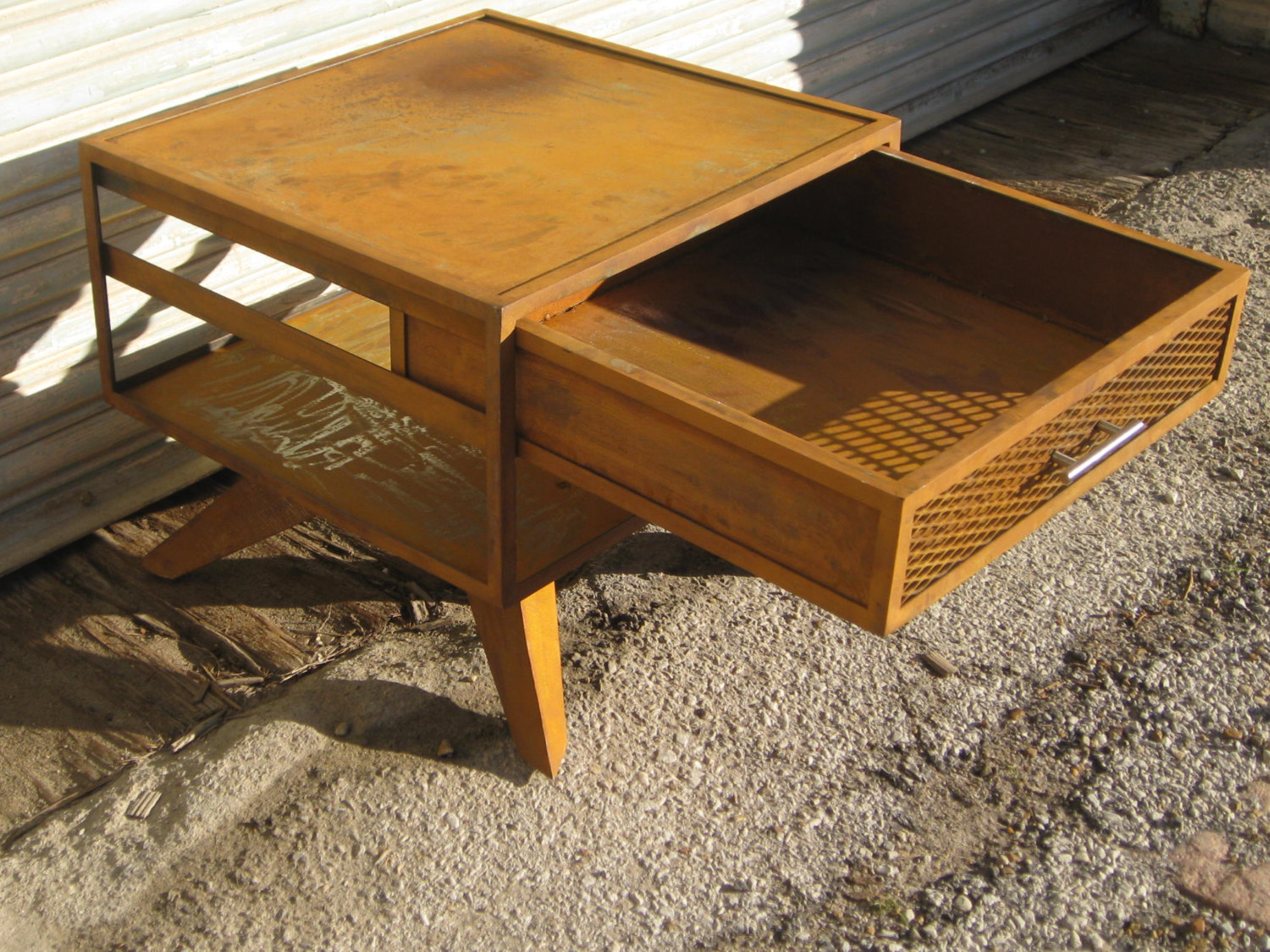 MidCentury Modern Steel Industrial End Table by Jon Boddy at