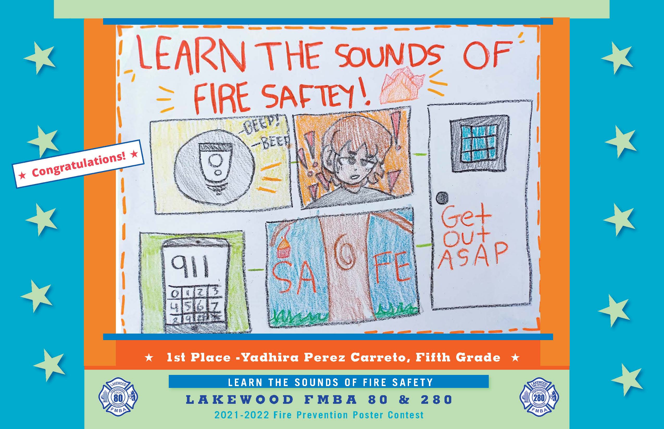 Poster 3, Lakewood Fire FMBA 80 & 280 Fire Safety Poster Contest