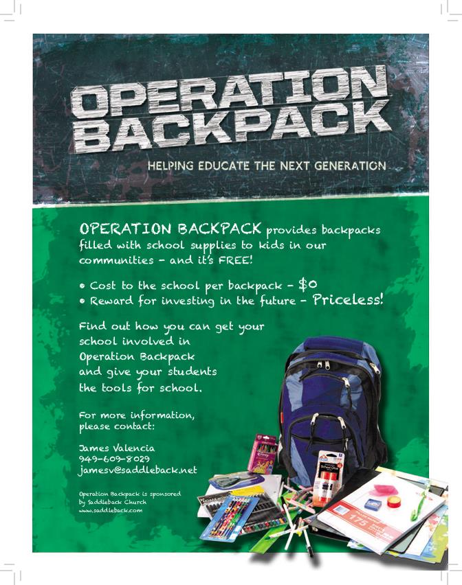 Operation Backpack by JULIE HEAD at