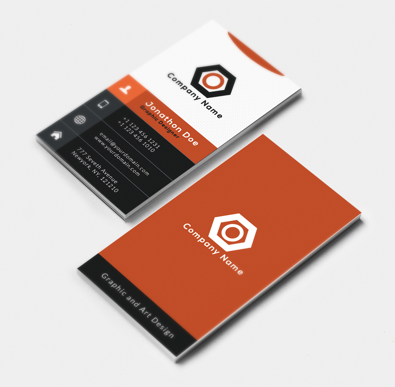 Orange Vertical Business Card by Kaium Alfaz Labib at