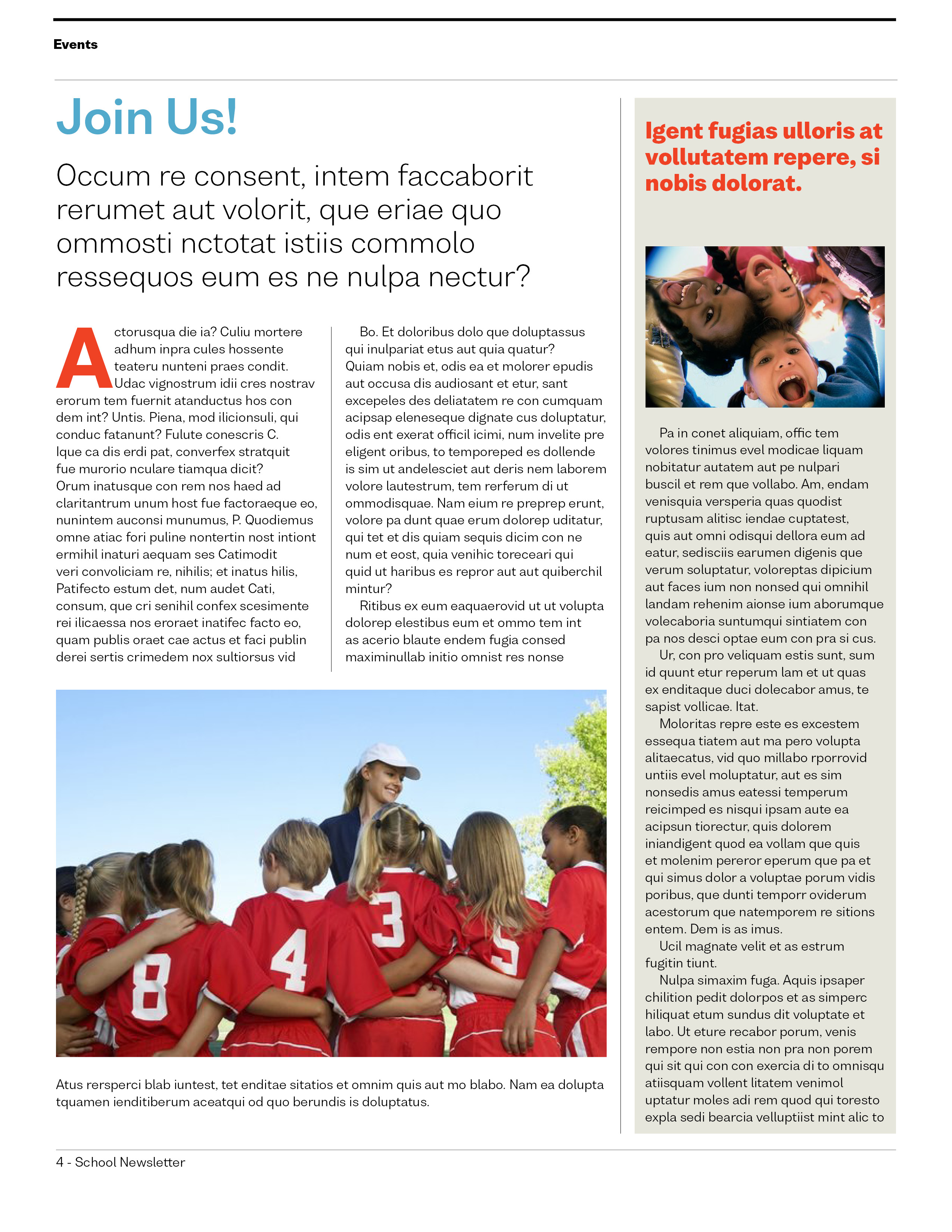 School Newsletter Template by Destine Lewis at