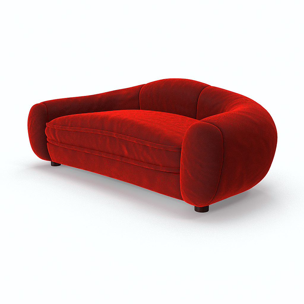 red velvet sofa by Robert Korsantes at