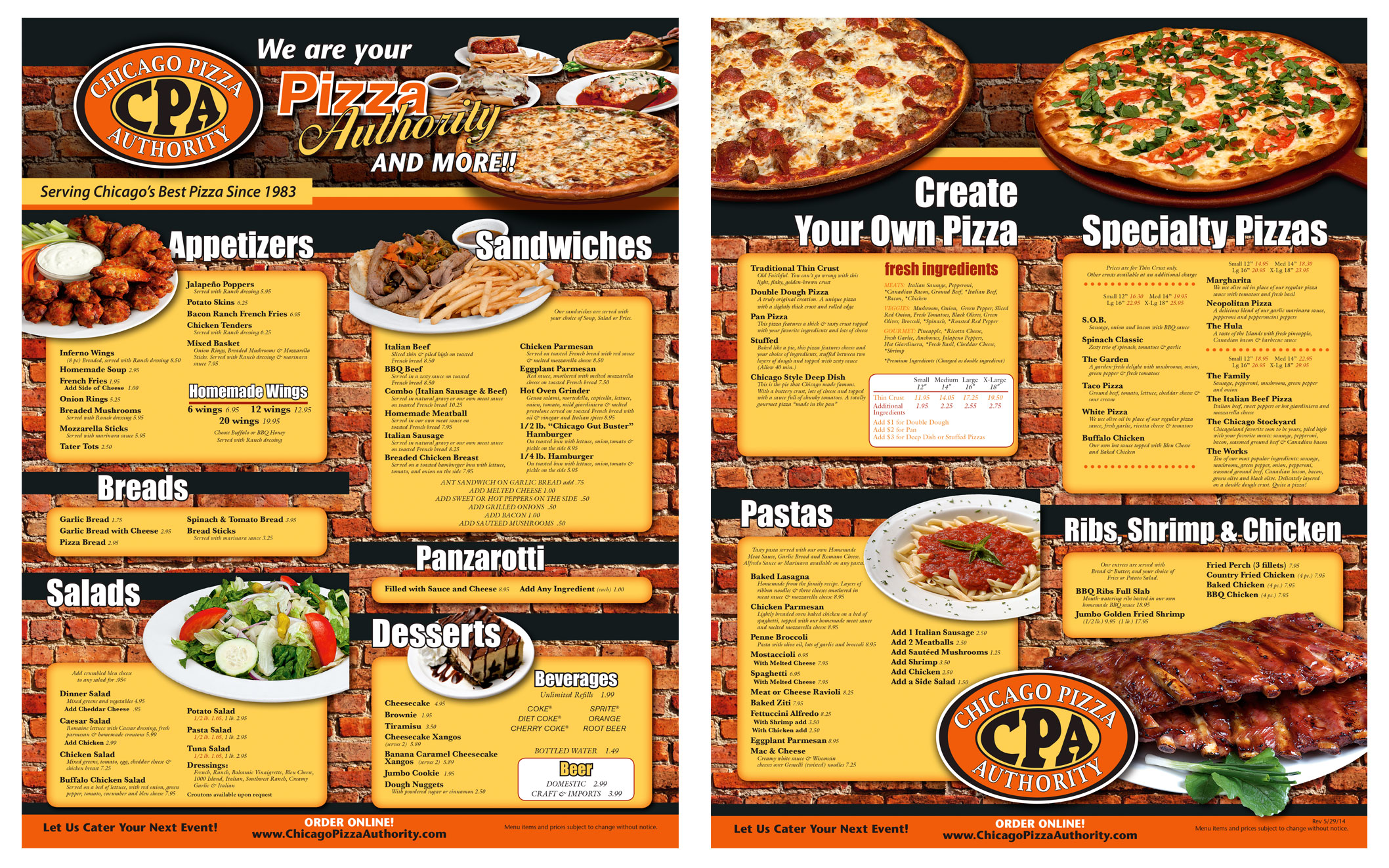 Chicago Pizza Authority menu by DOUG GASTER at