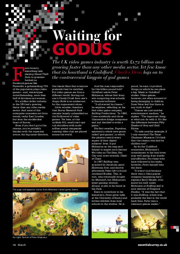 Peter Molyneux Interview by Charles Raspin at Coroflot.com