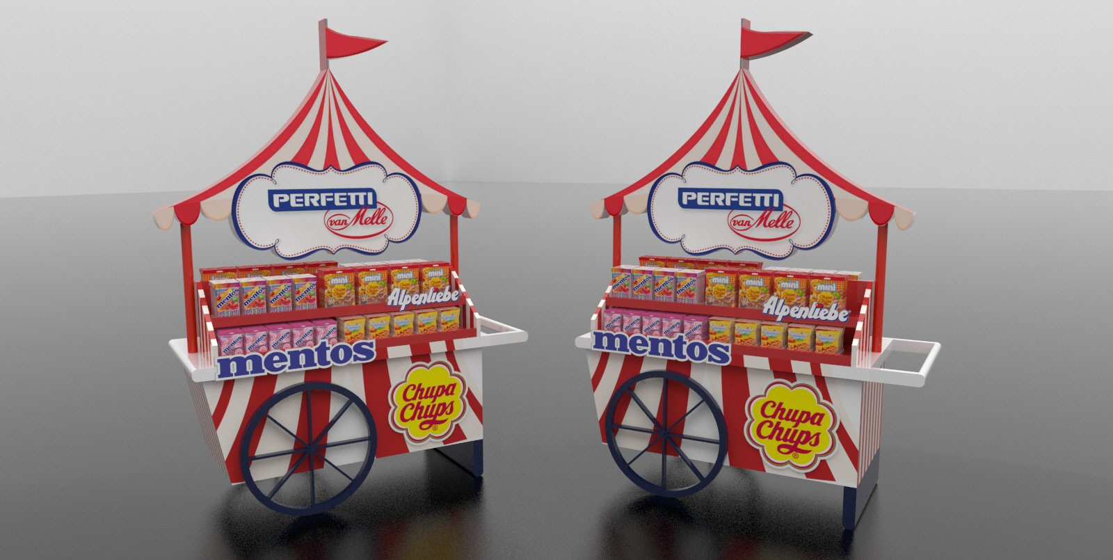 SAMPLING TABLE, SAMPLING BOOTH, MOBILE BOOTH, CART by Bennedictine