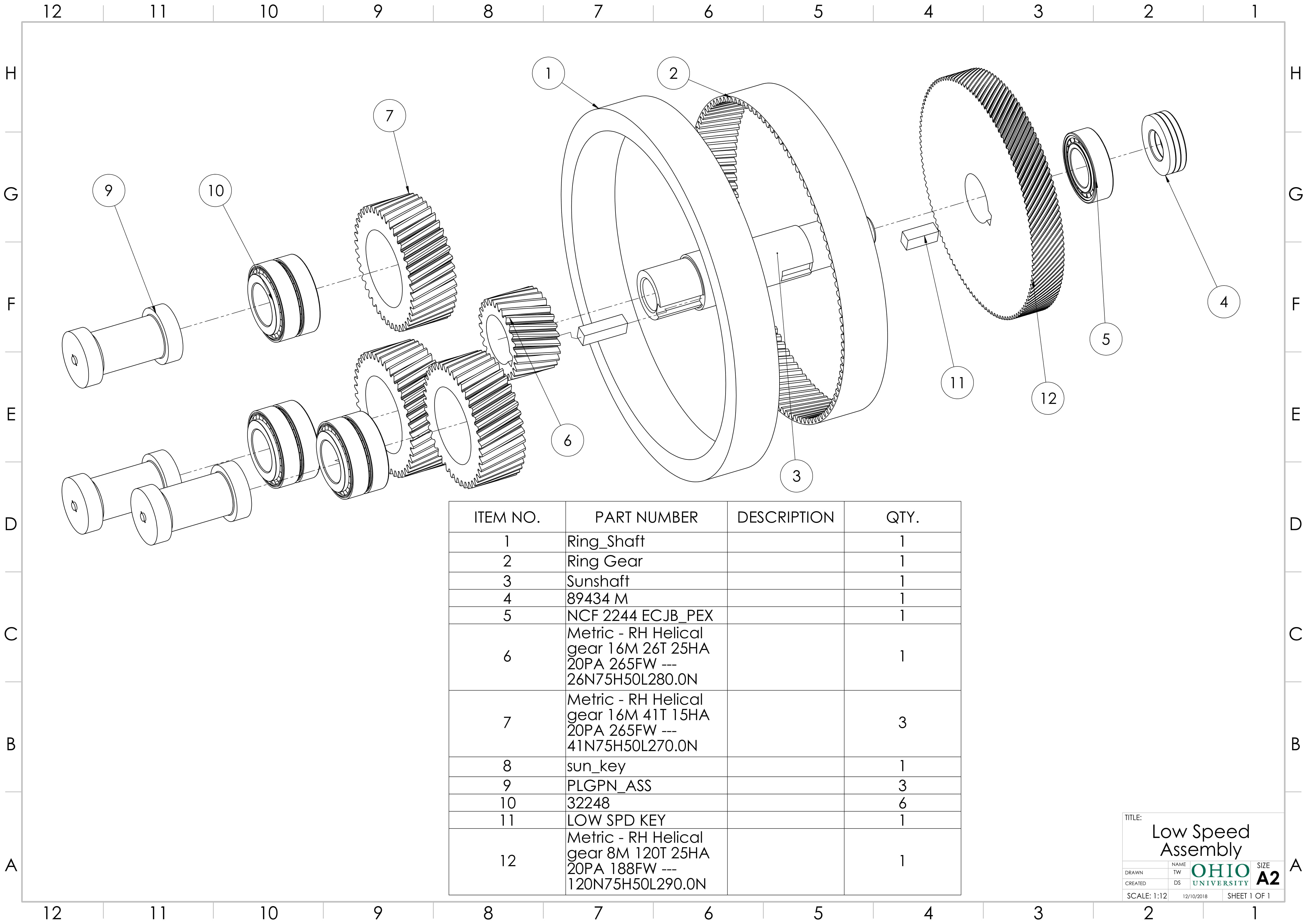 Wind Turbine Gearbox CAD Modeling by Drew Stroud at
