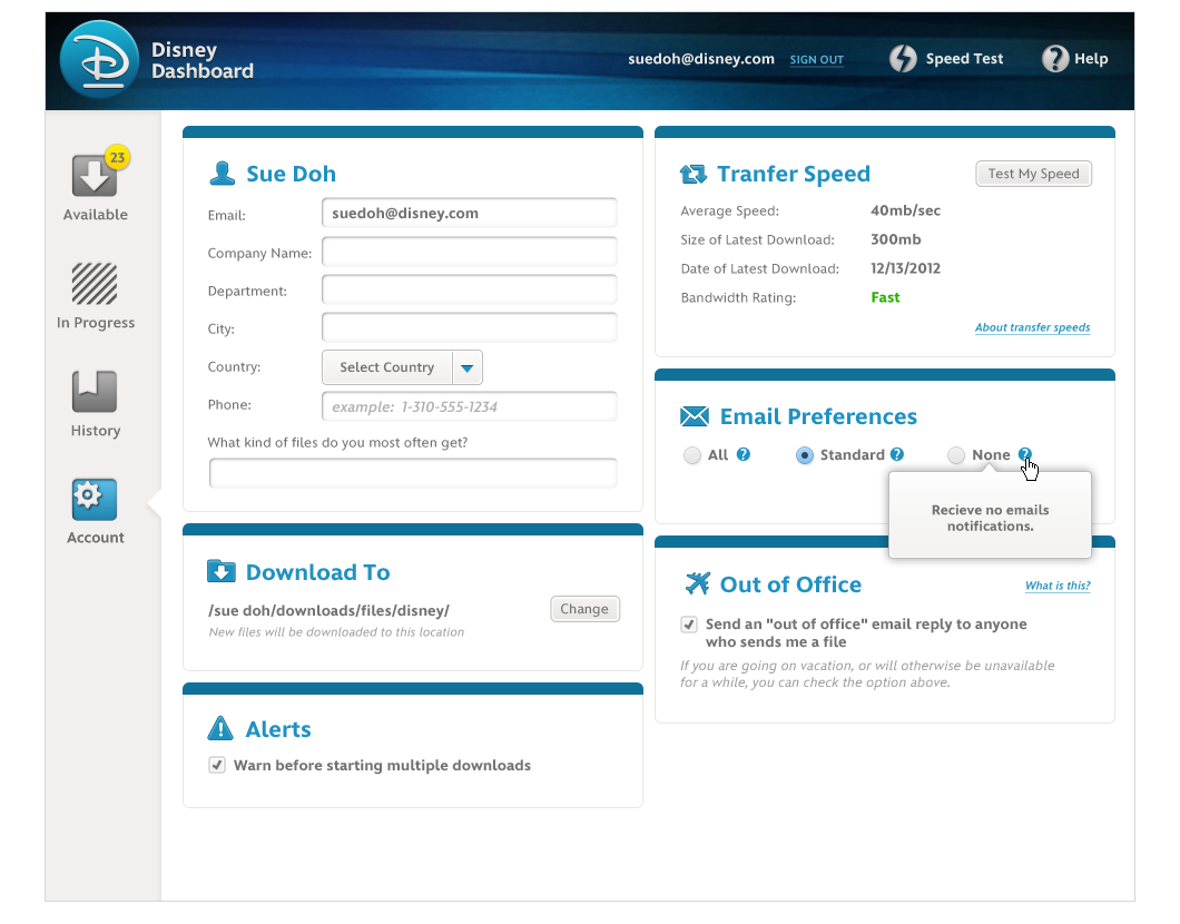 Disney Dashboard/Downloader by JANCY LIU at