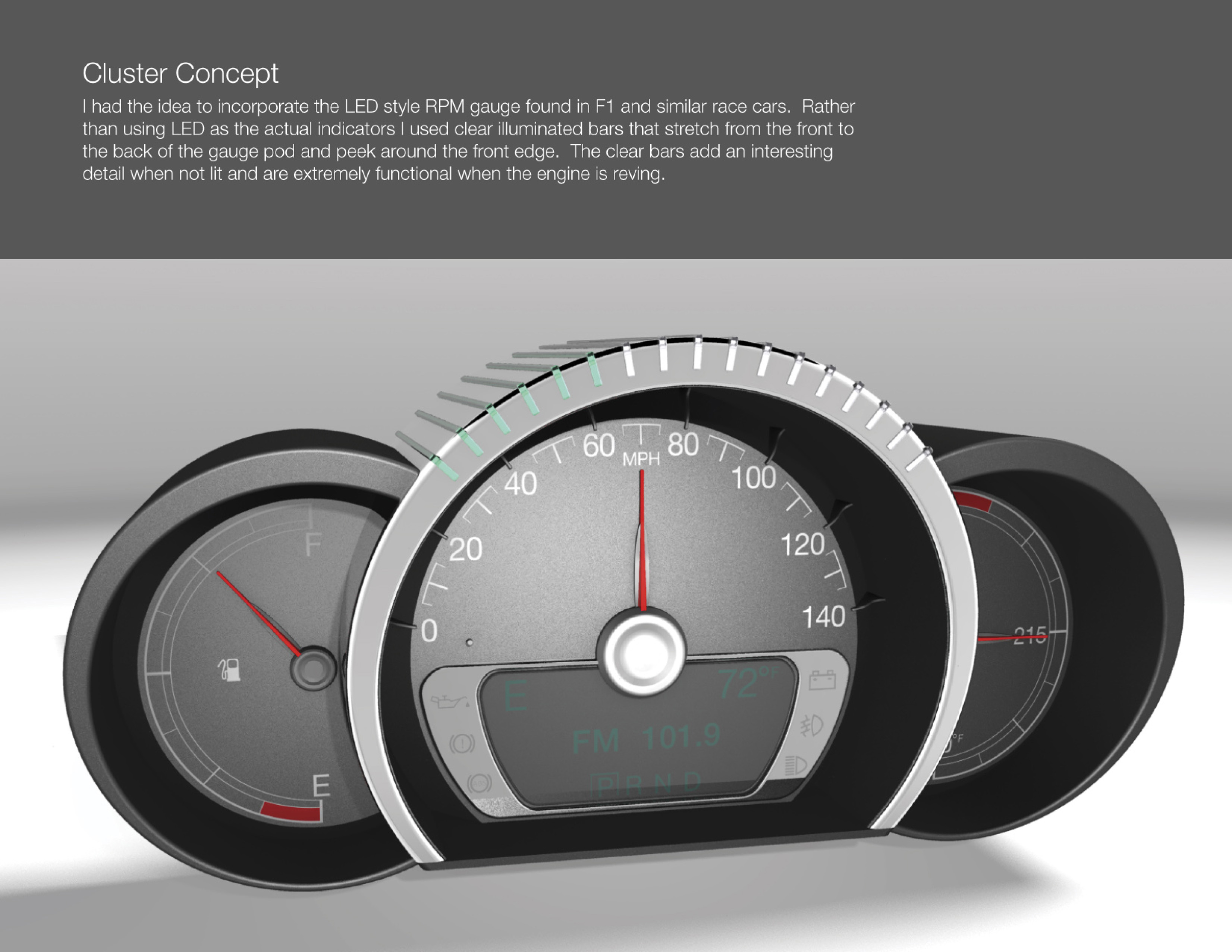 Automotive Gauge Cluster Concepts by Mathew Zurlinden at