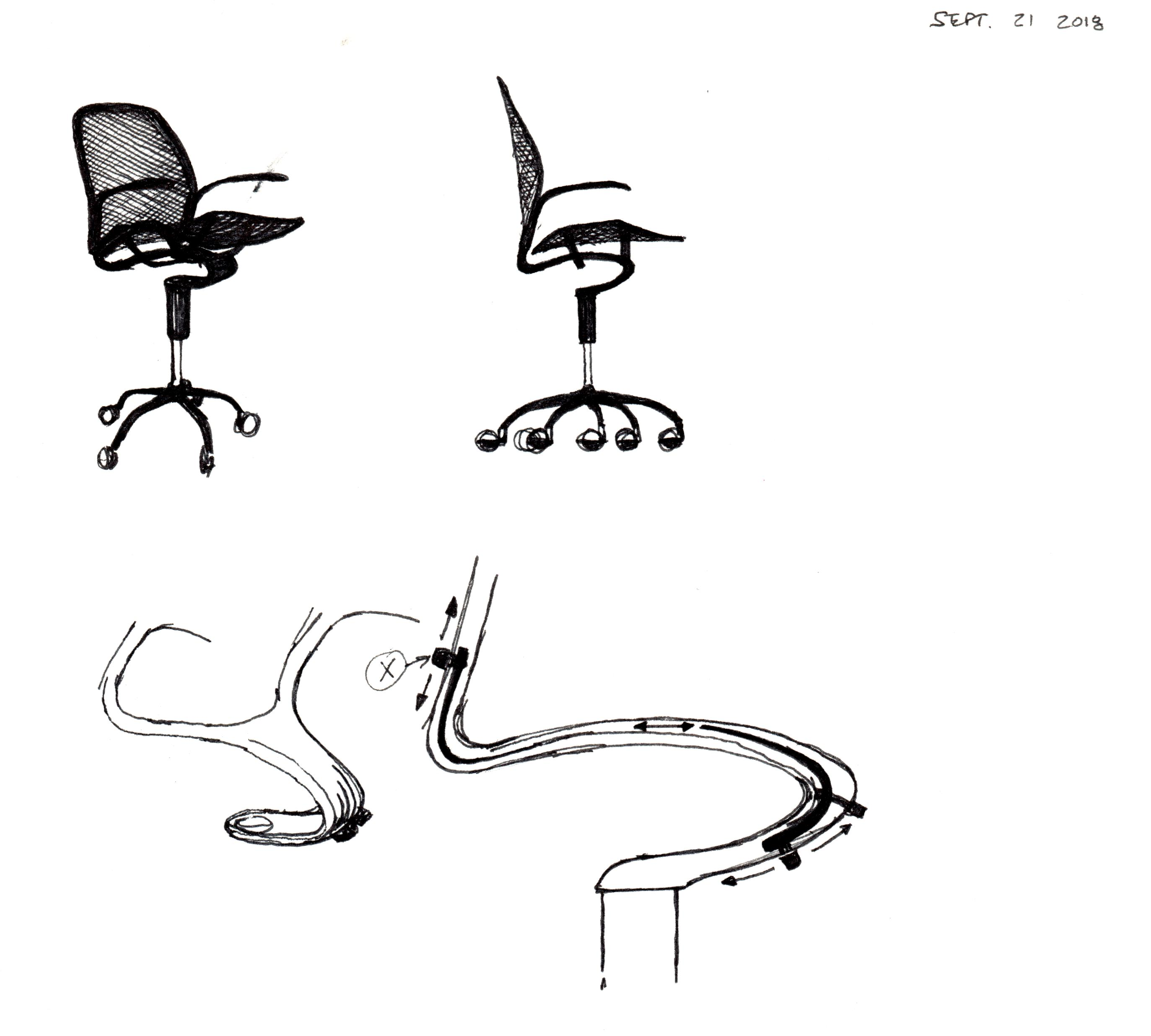 Chair concept sketches by Rory McDonnell at